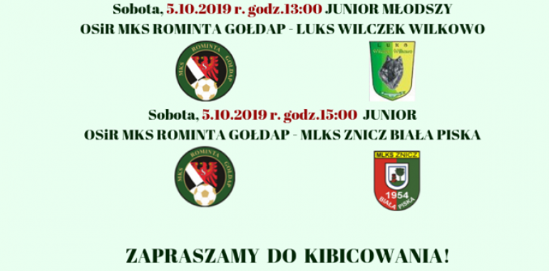 Zapraszamy do kibicowania! Dzisiaj 2 mecze OSiR MKS Rominty Gołdap.